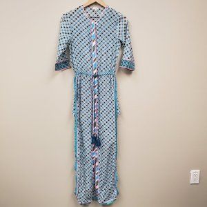 Talitha Printed Cotton and Silk Blend Long Tunic Dress Sz XS